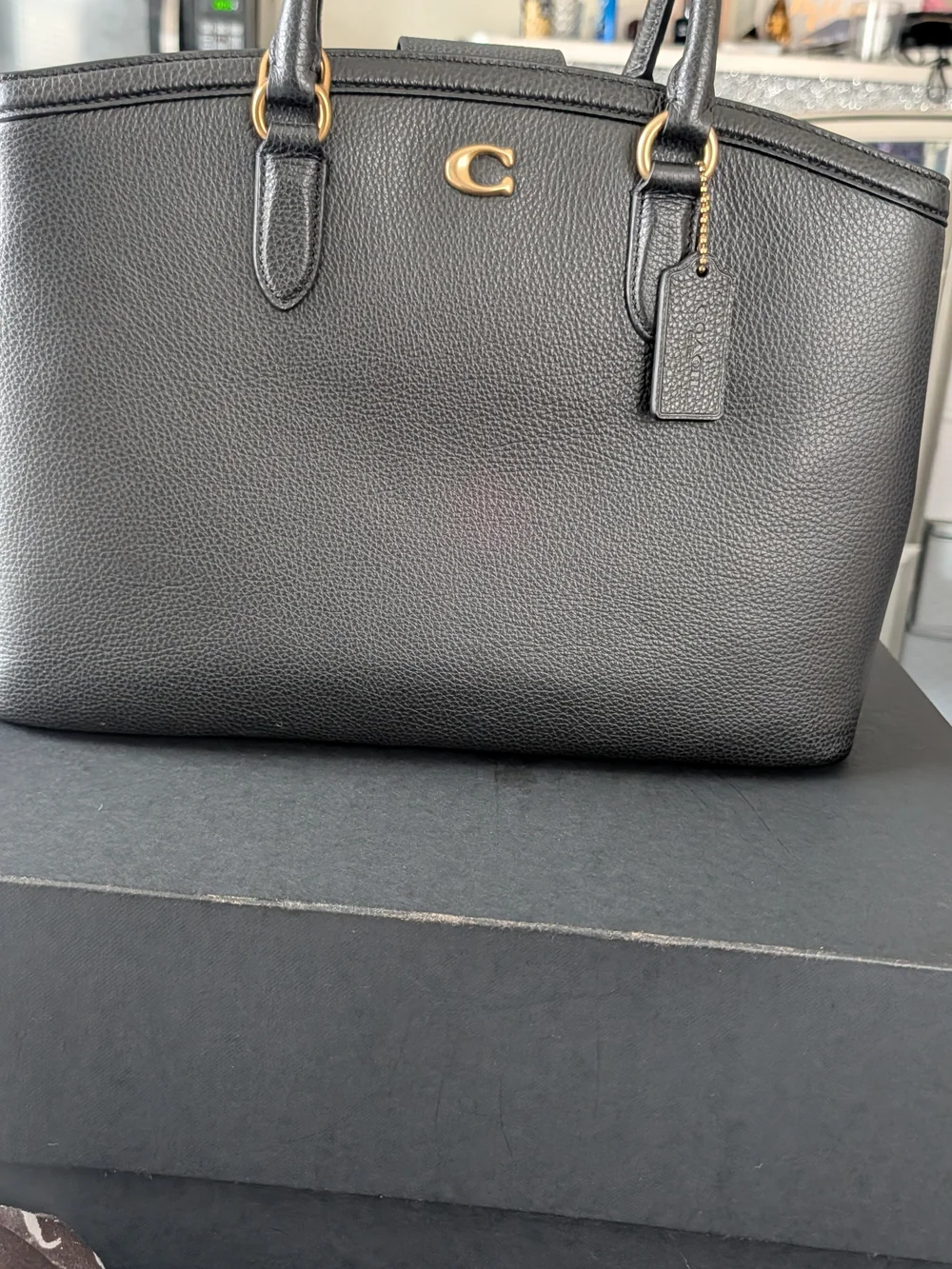 Beautiful Coach Black Pebbled Leather Tote - Classic Men’s Work Bag